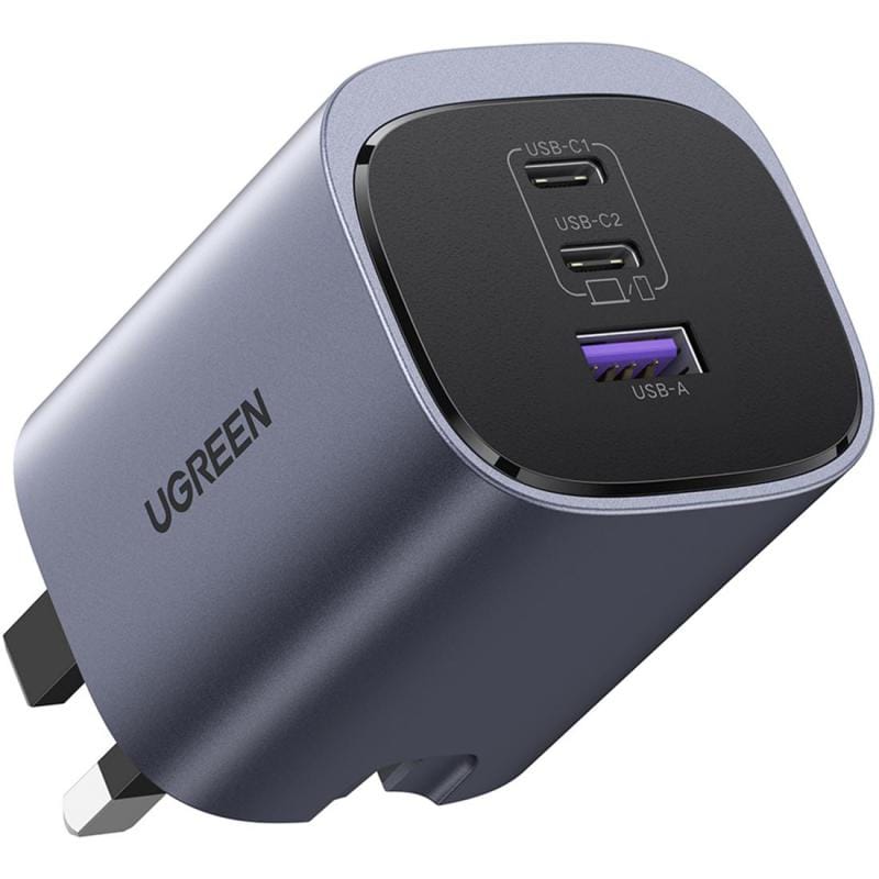 يوغرين Nexode S شاحن سريع بتقنية GaN منافذ ‎3‎ ‎-‎ واط ‎65‎ بقوة توصيل الطاقة ‎- | Ugreen Nexode S Fast Charger With GaN Ports 3 - W 65 Power Delivery -